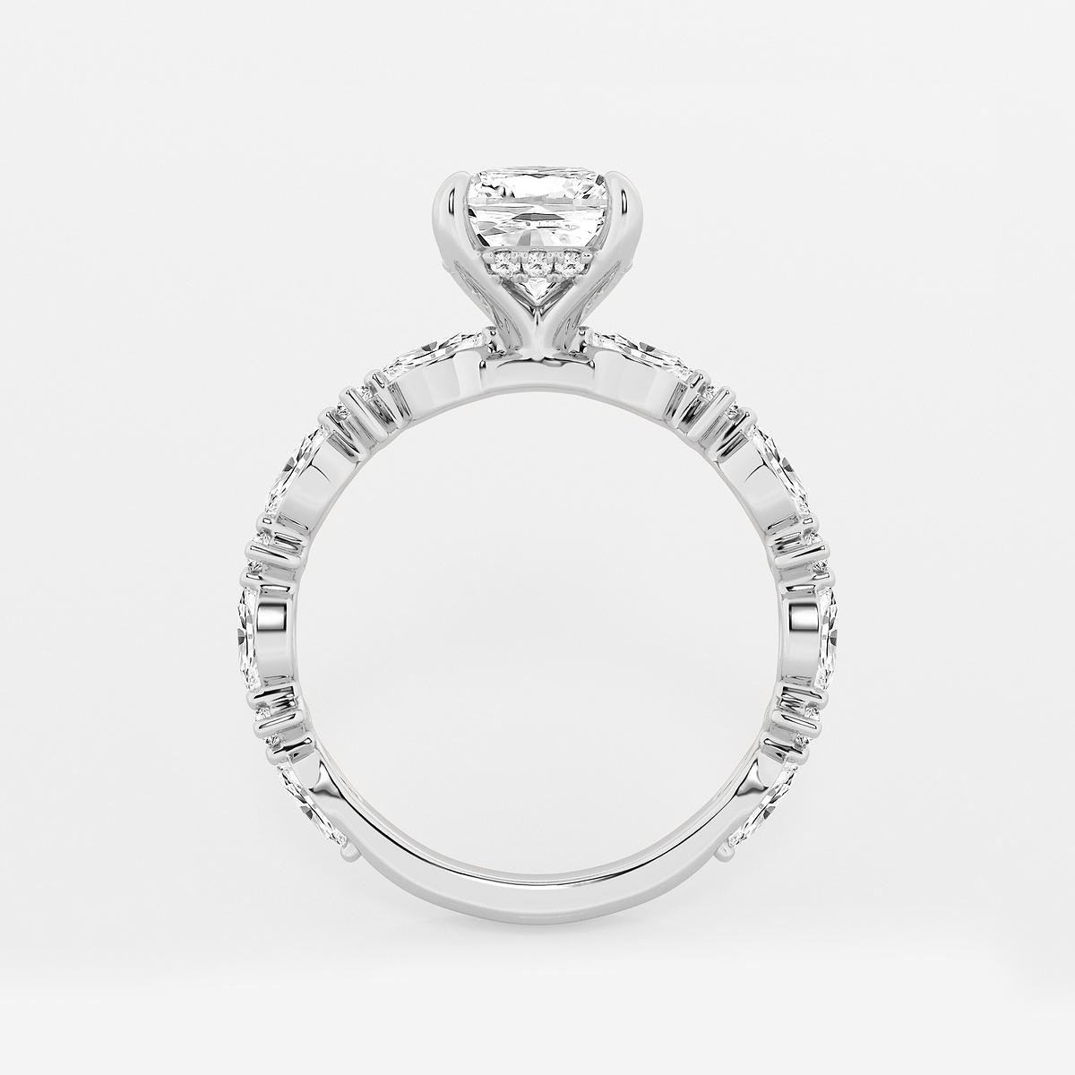 Additional Image 1 for  3 2/5 ctw Cushion Lab Grown Diamond Bridal Set