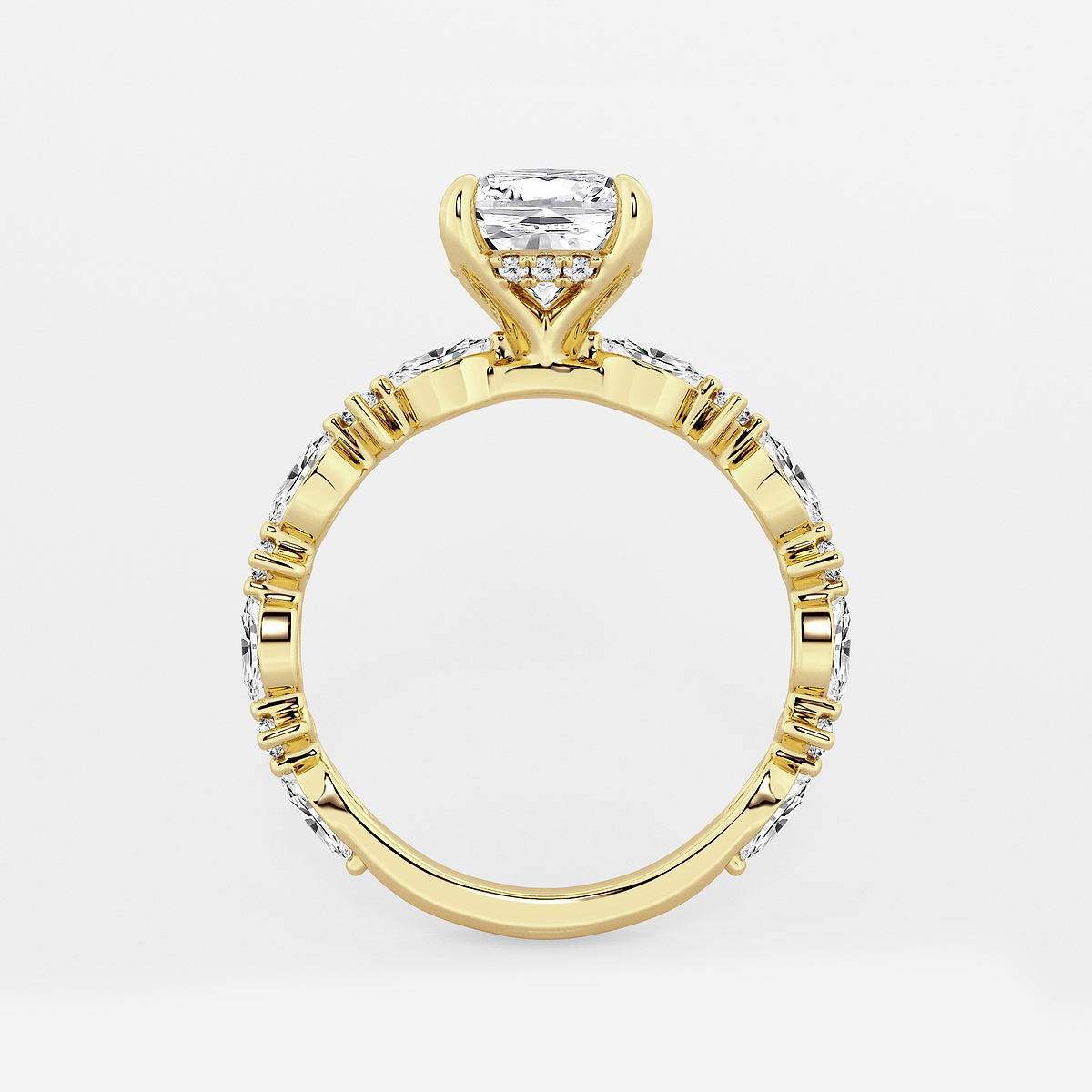 Additional Image 1 for  3 2/5 ctw Cushion Lab Grown Diamond Bridal Set