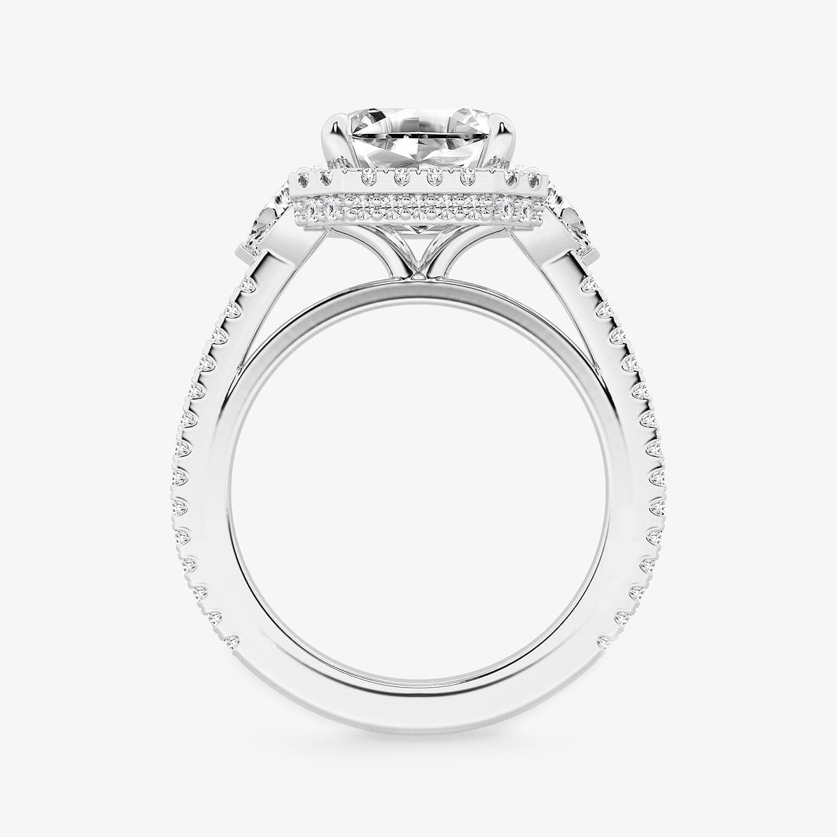 Additional Image 1 for  4 ctw Asscher Lab Grown Diamond Hidden Halo Bridal Set