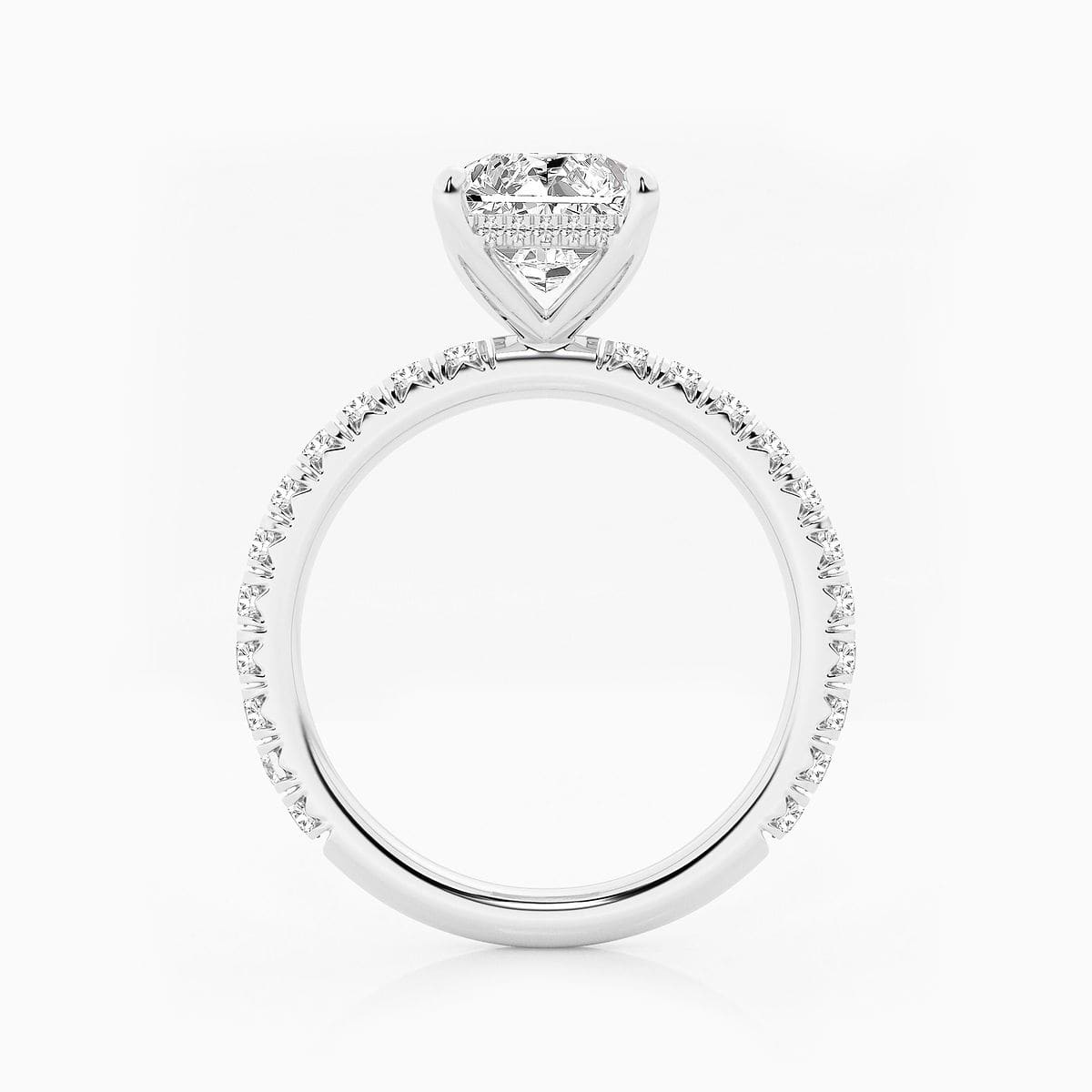 Additional Image 1 for  4 1/3 ctw Radiant Lab Grown Diamond Hidden Halo Bridal Set