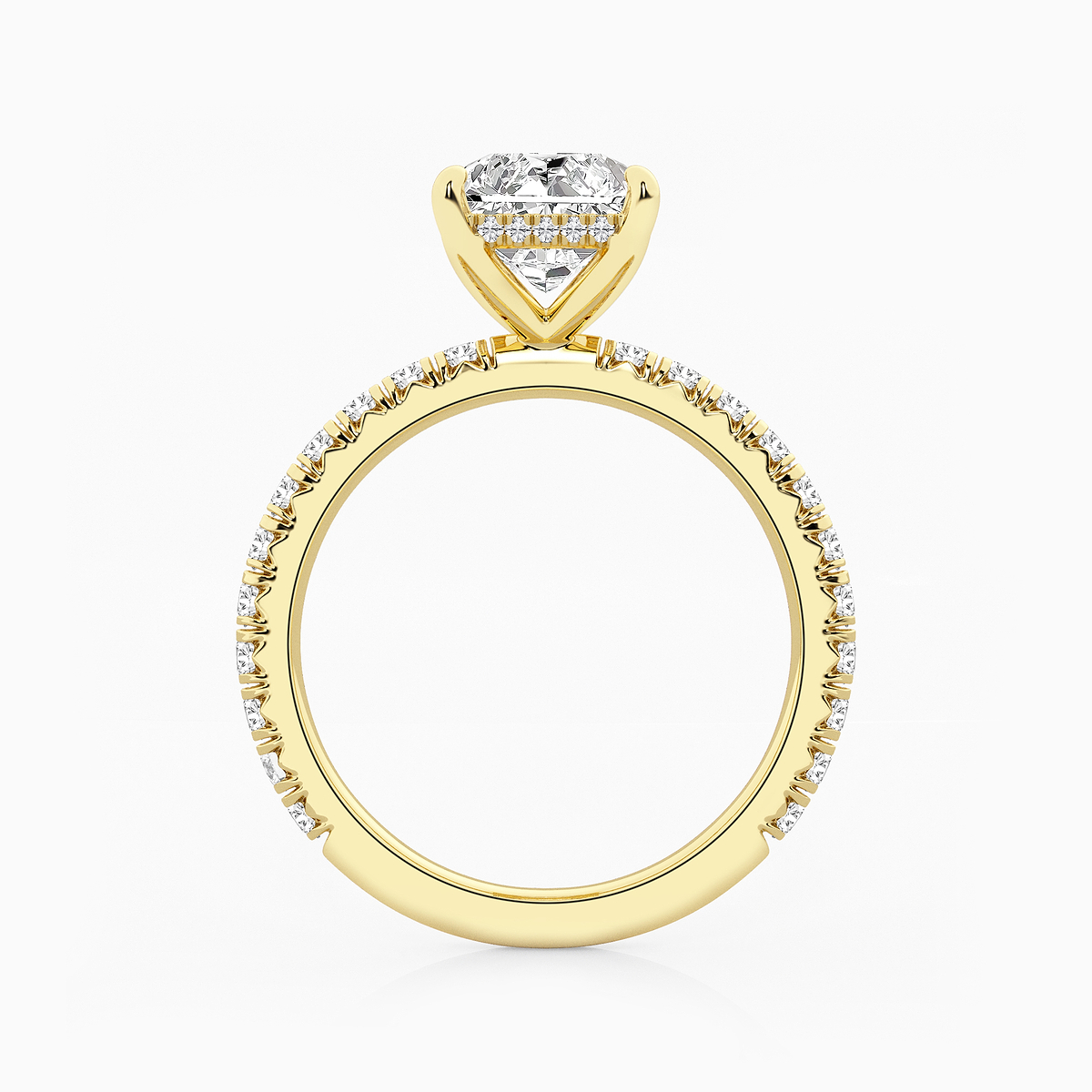 Additional Image 1 for  4 1/3 ctw Radiant Lab Grown Diamond Hidden Halo Bridal Set