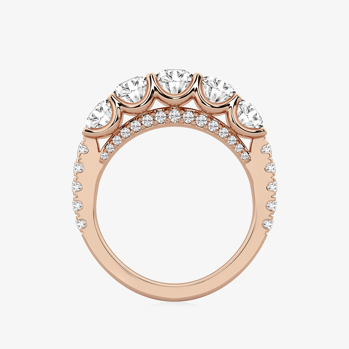 Additional Image 1 for  3 ctw Round Lab Grown Diamond Five-Stone Anniversary Band