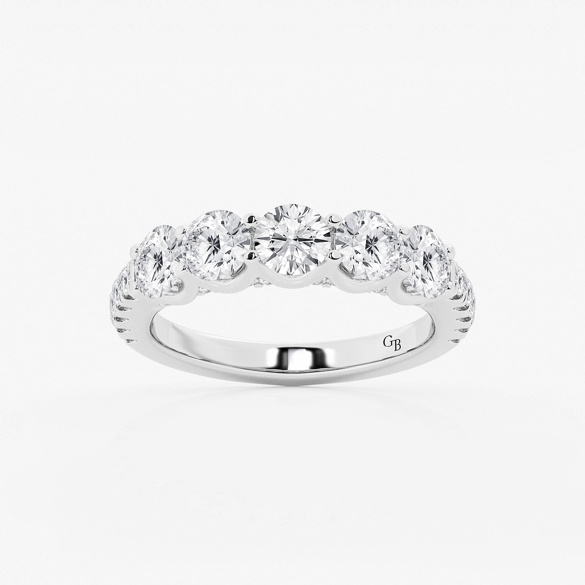 3 ctw Round Lab Grown Diamond Five-Stone Anniversary Band