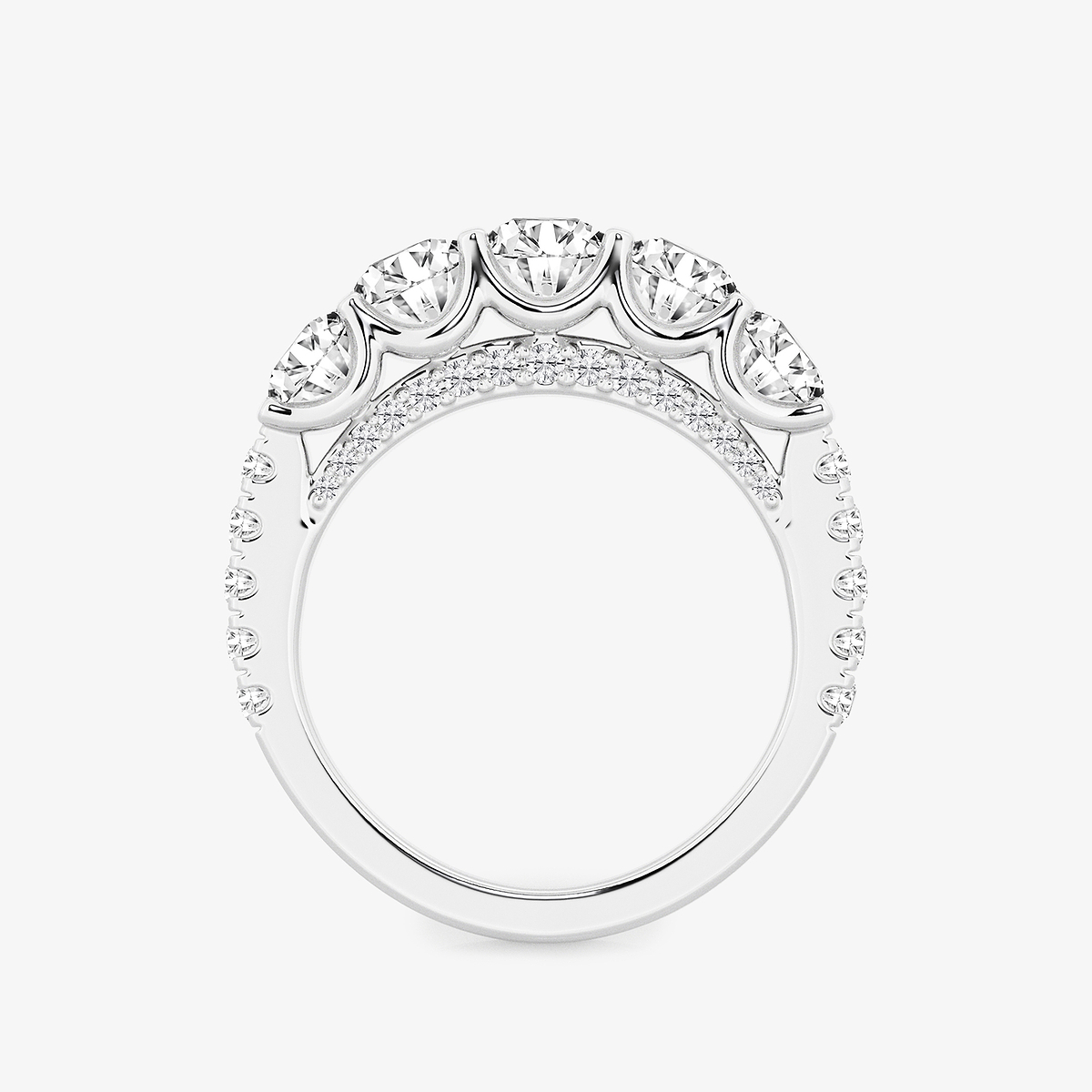 Additional Image 1 for  3 ctw Round Lab Grown Diamond Five-Stone Anniversary Band