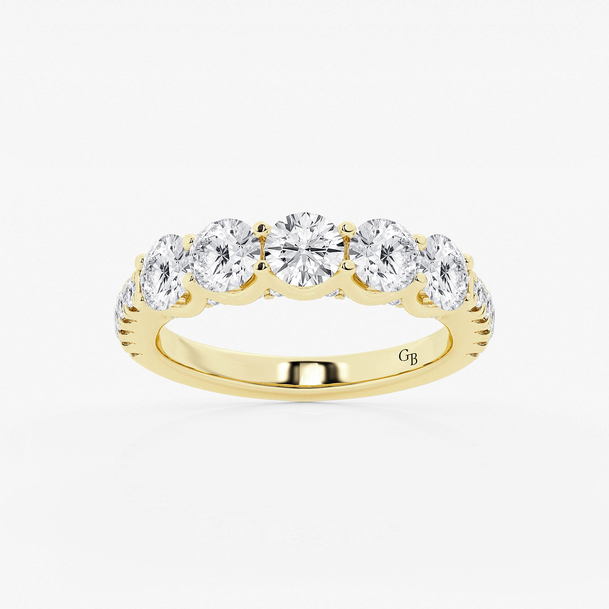 3 ctw Round Lab Grown Diamond Five-Stone Anniversary Band