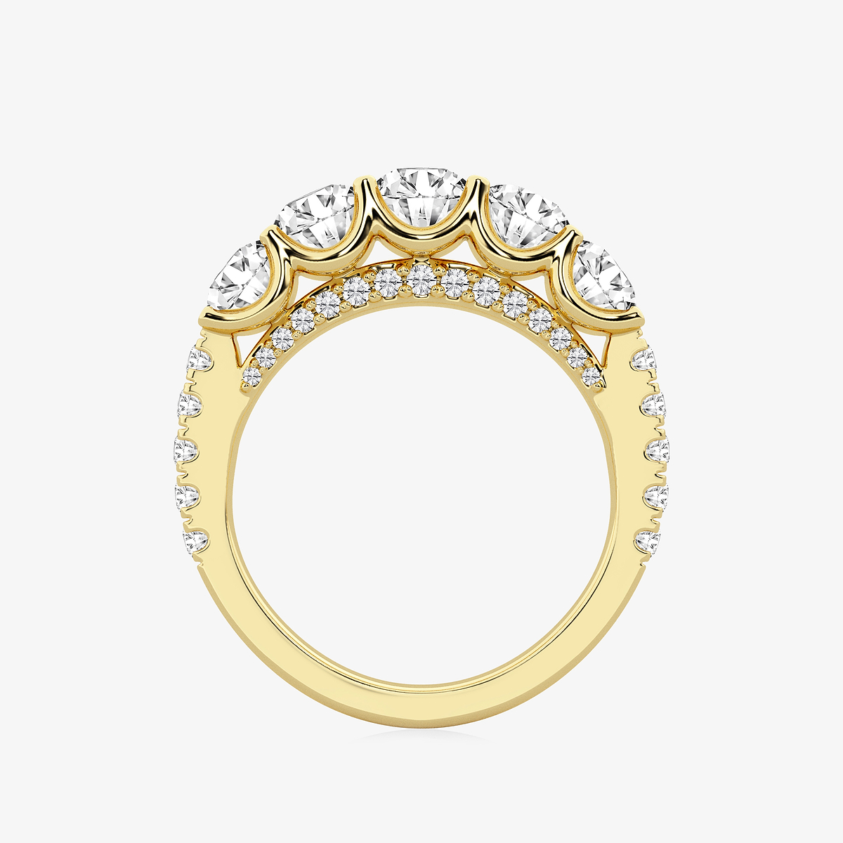 Additional Image 1 for  3 ctw Round Lab Grown Diamond Five-Stone Anniversary Band