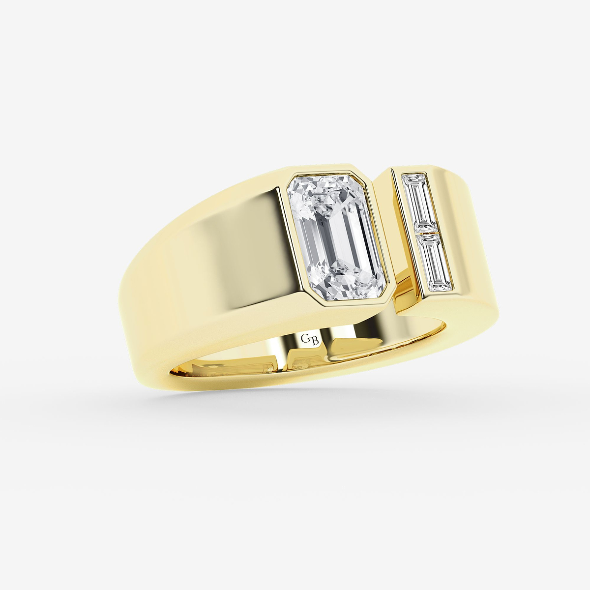 Additional Image 1 for  2 3/4 ctw Emerald Lab Grown Diamond Two Stone Cigar Band