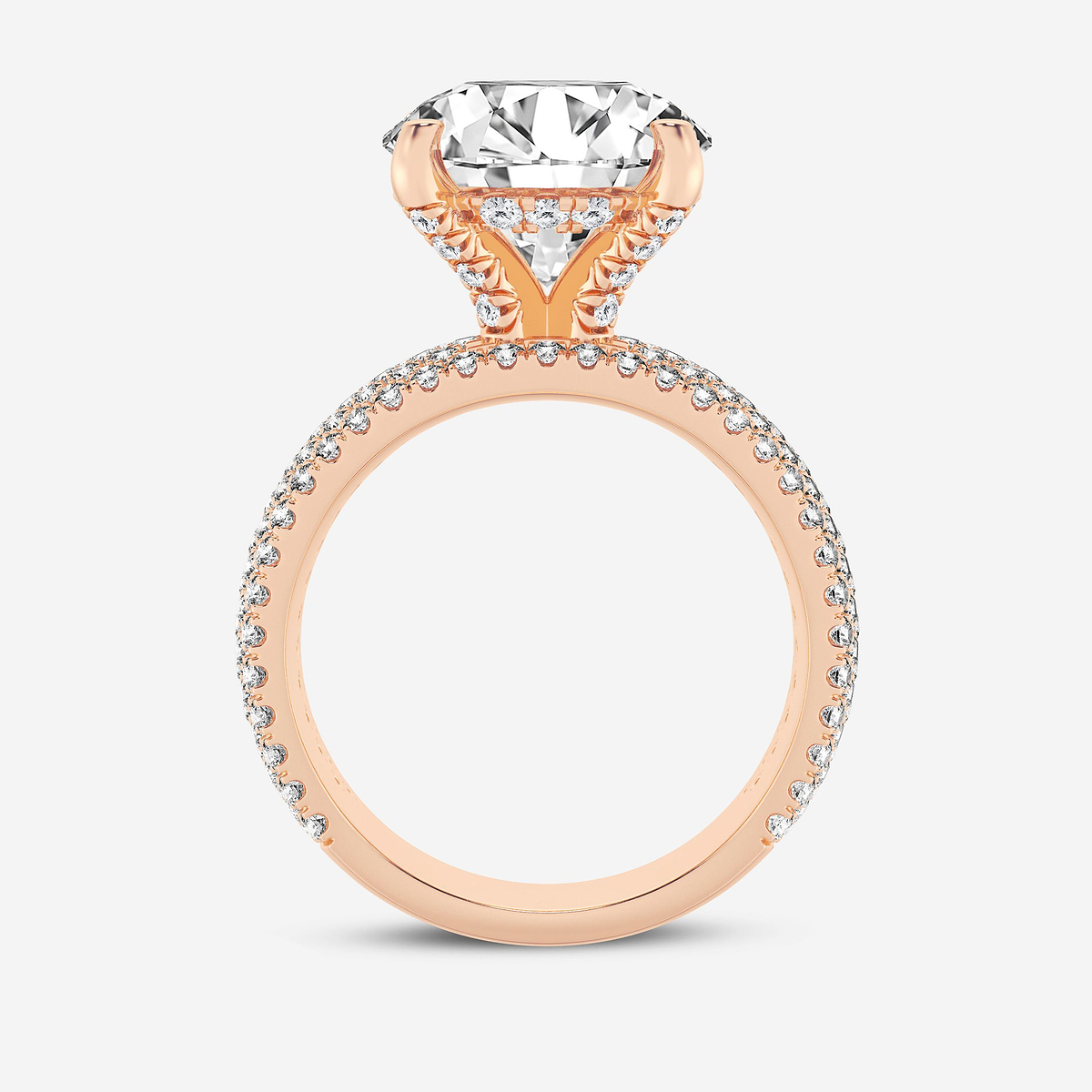 Additional Image 1 for  3 7/8 ctw Round Lab Grown Diamond Hidden Halo Engagement Ring