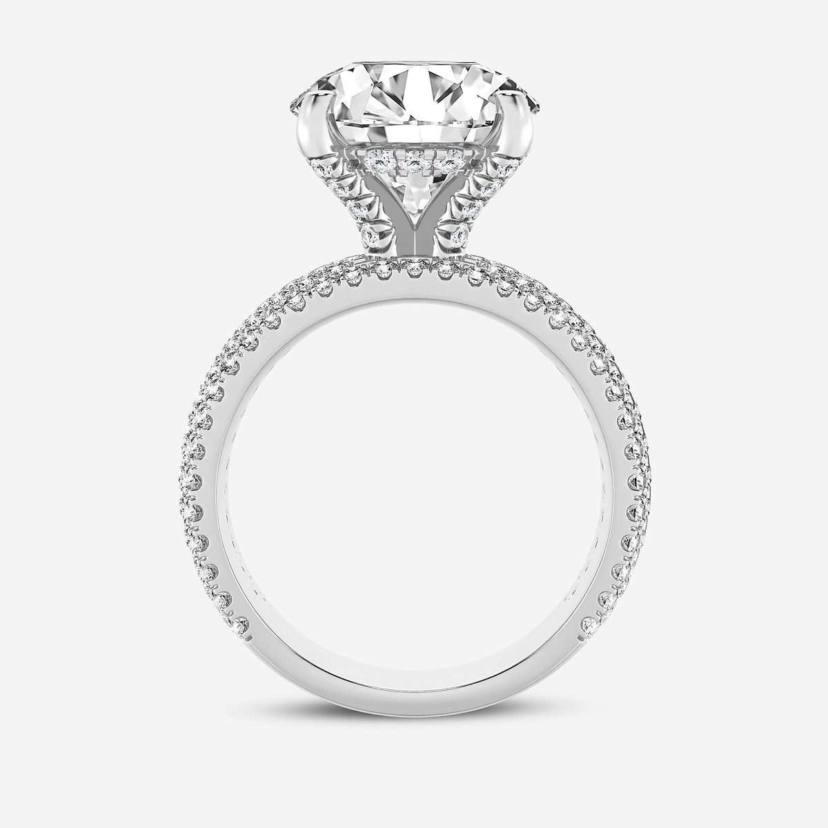 Additional Image 1 for  3 7/8 ctw Round Lab Grown Diamond Hidden Halo Engagement Ring