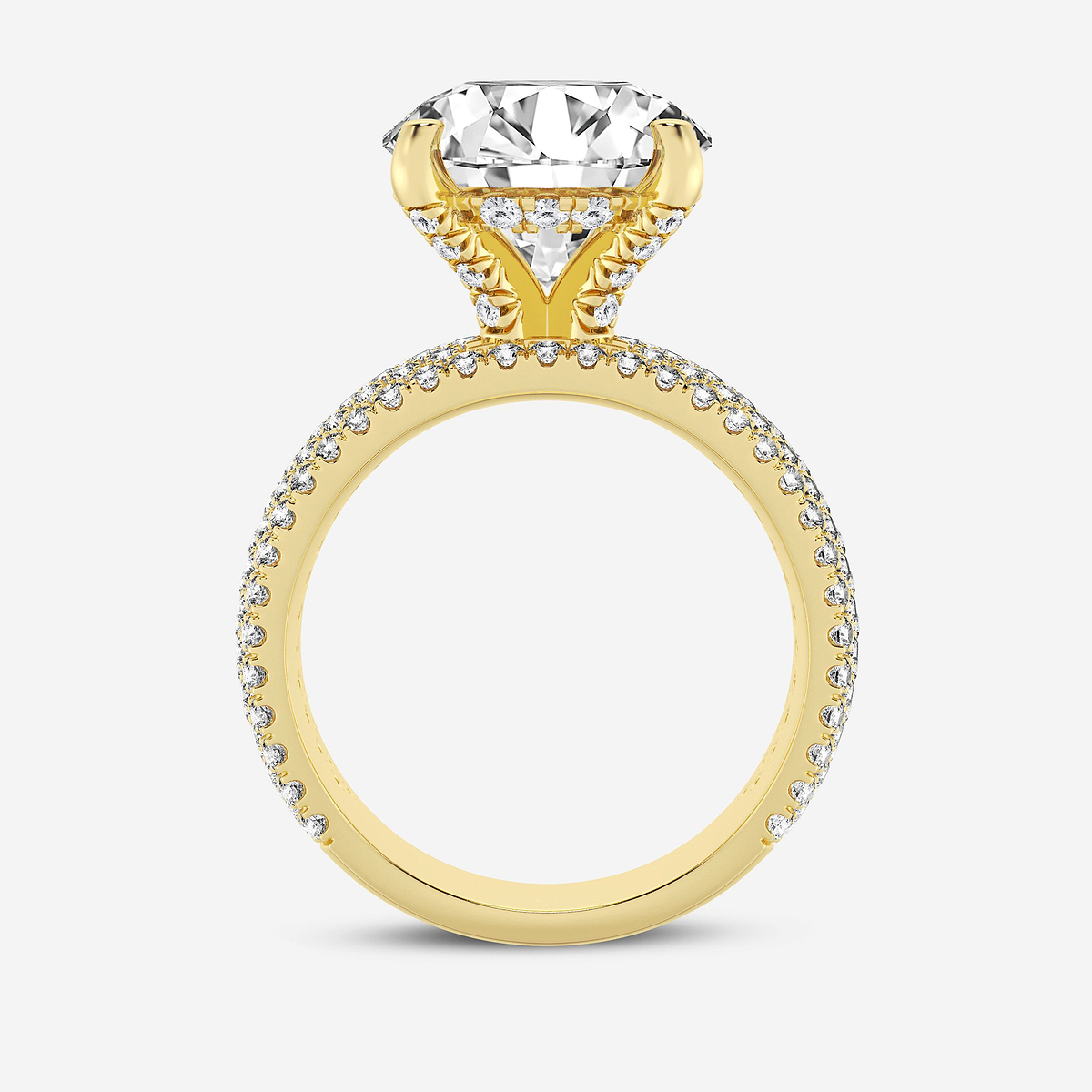 Additional Image 1 for  3 7/8 ctw Round Lab Grown Diamond Hidden Halo Engagement Ring