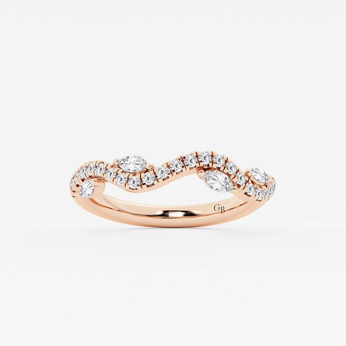 2/5 ctw Round and Marquise Lab Grown Diamond Wedding Band
