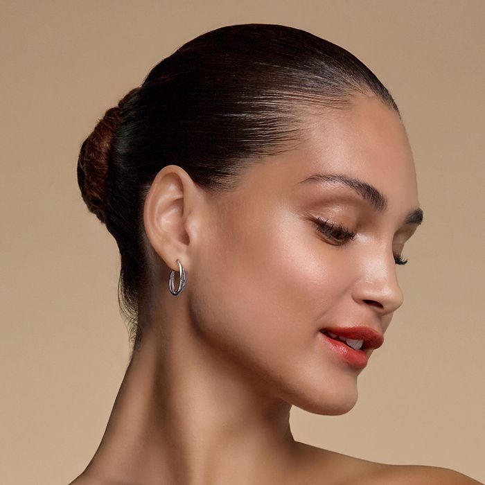 Plain and Textured Intertwined Hoop Earrings