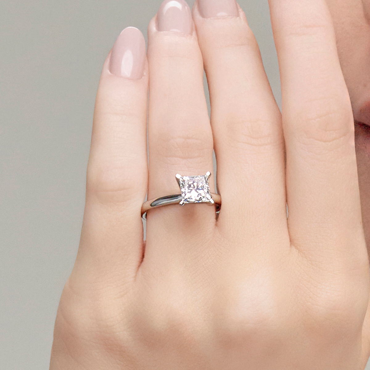 3 ctw Princess Lab Grown Diamond Classic Solitaire Engagement Ring 14K White Gold, F, VS2