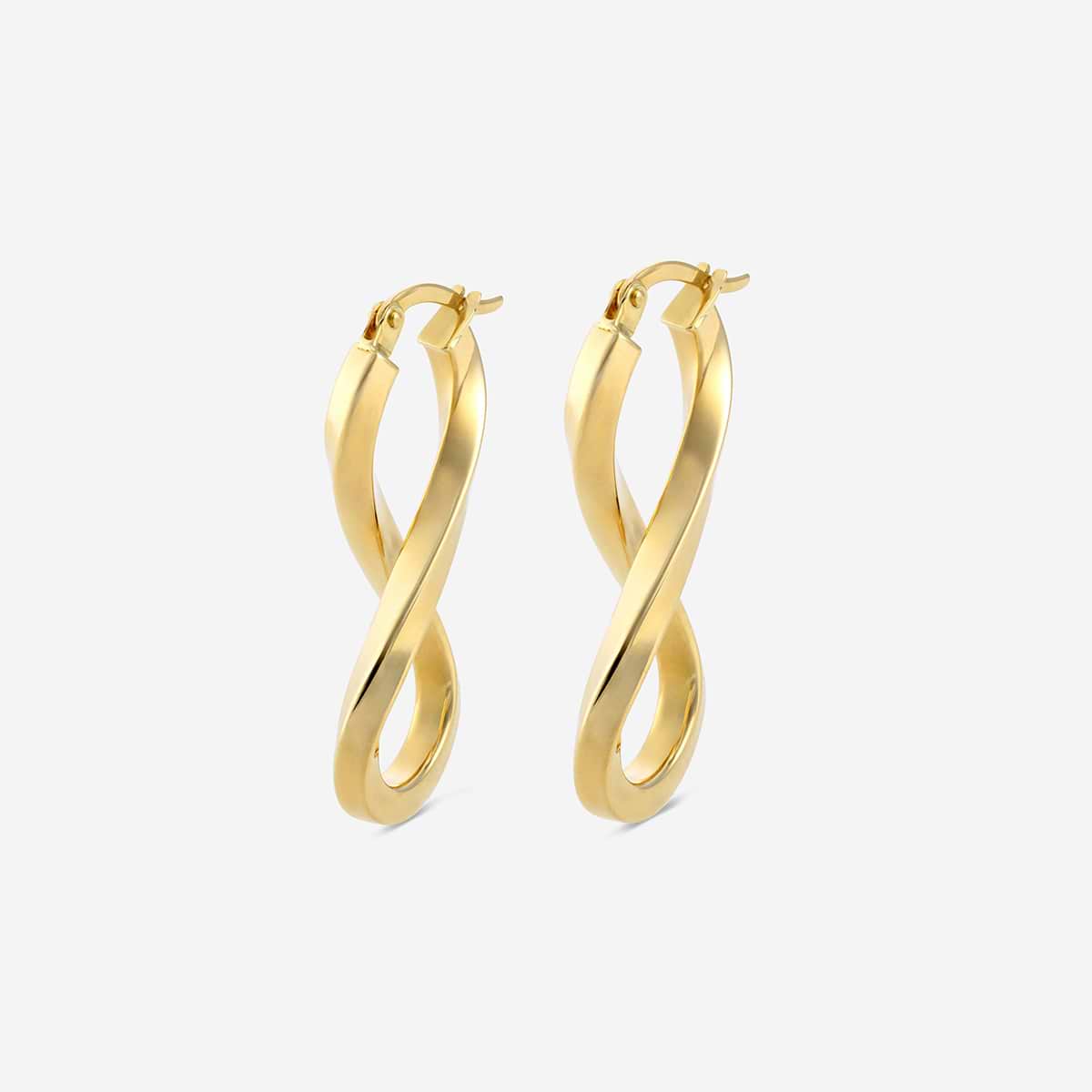 Orecchini A Cerchio Riempiti In Oro 14 K, Orecchini In Oro Spessi 2,4 Mm Per Ciondoli Hooplet #2130, Cerchietti A Scatto Di Alta Qualità - Italia - Foto 2