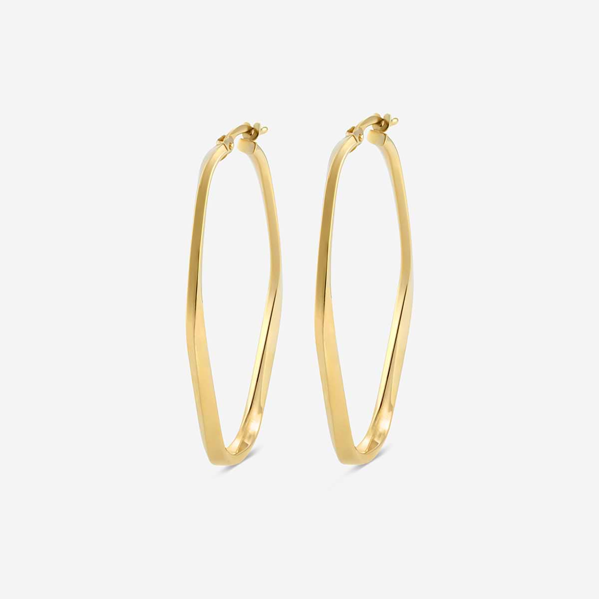 Additional Image 1 for  Self Twist Oval Hoop Earrings