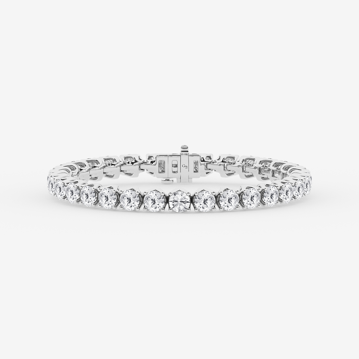 15 ctw Round Lab Grown Diamond Tulip Prong Tennis Bracelet - 6.0 Inches